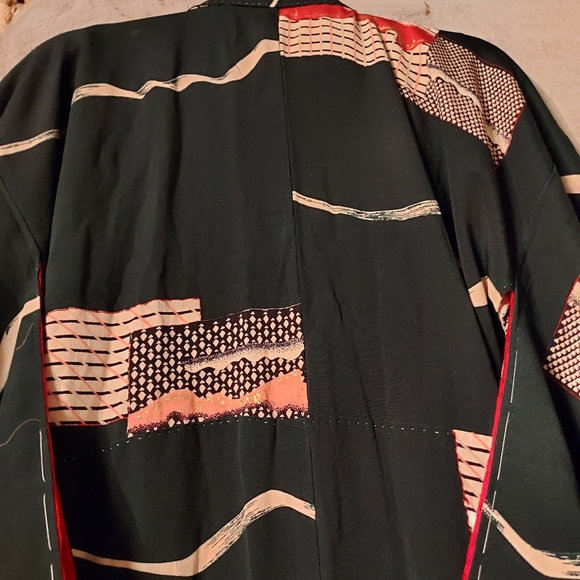 1940's - 50's abstract geometric Japanese silk kimono - Picture 15 of 15
